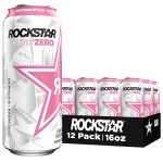 Rockstar Pure Zero Energy Drink,Watermelon Kiwi, 0 Sugar, with Caffeine and Taurine, 16oz Cans (12 Pack) (Packaging May Vary)